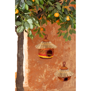 J-Line Nichoir Ligné - métal/papier - terracotta/orange - large