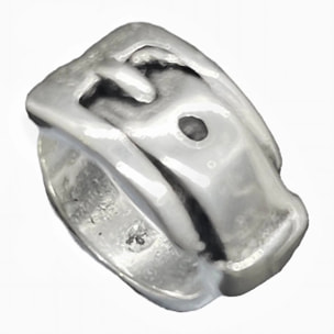 Anillo Hebilla plata chapado T16