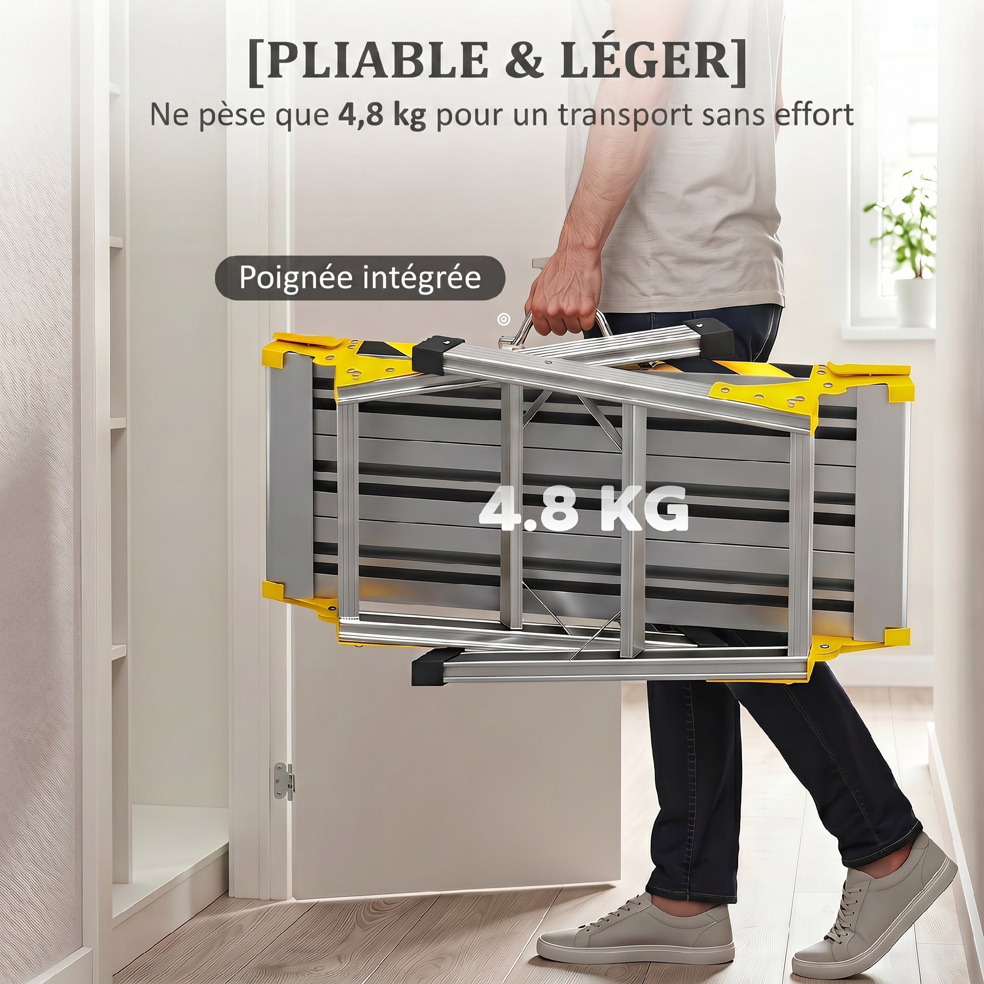 Plateforme de travail pliable - banc de plaquiste - max. 150Kg - 110 x 32 x 50 cm - alu