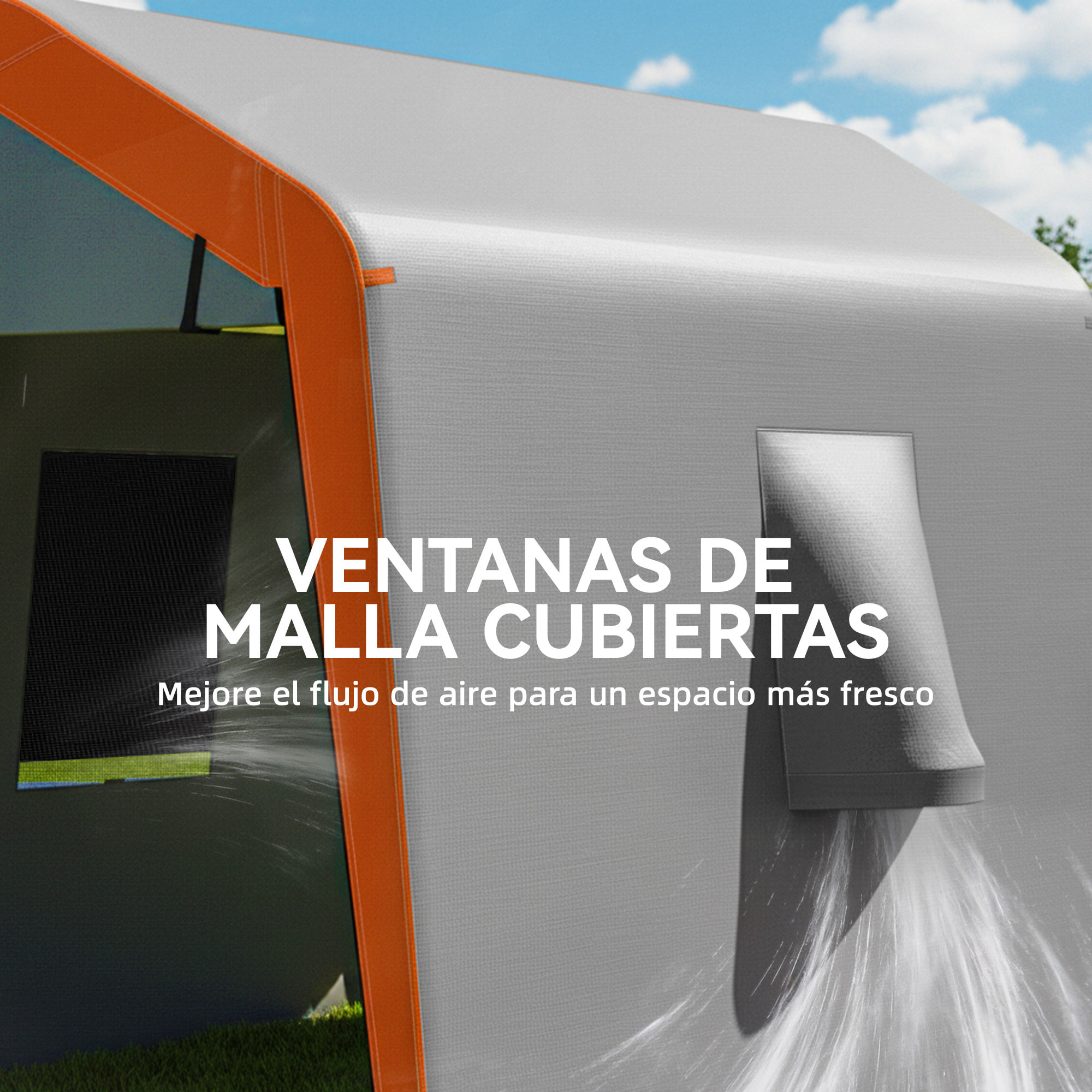 Outsunny Carpa Garaje Portátil 2,4x1,8 m, Garaje Exterior para Coche Impermeable con Puerta Enrollable con Cremallera, Ventanas, Estructura de Metal Galvanizado, UPF30+, Gris Claro