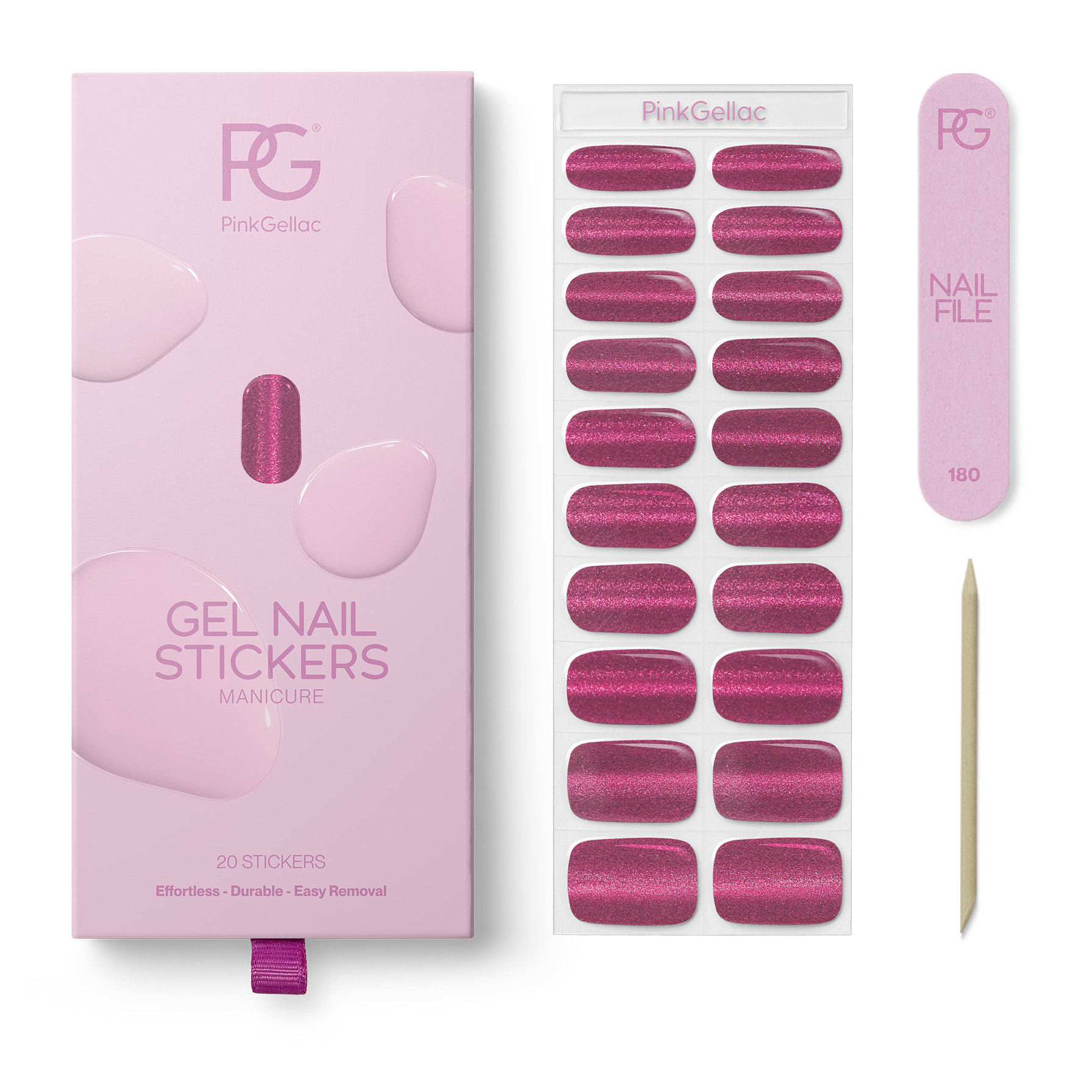 Stickers gel - 0027 Cat Eye Flamenco Red
