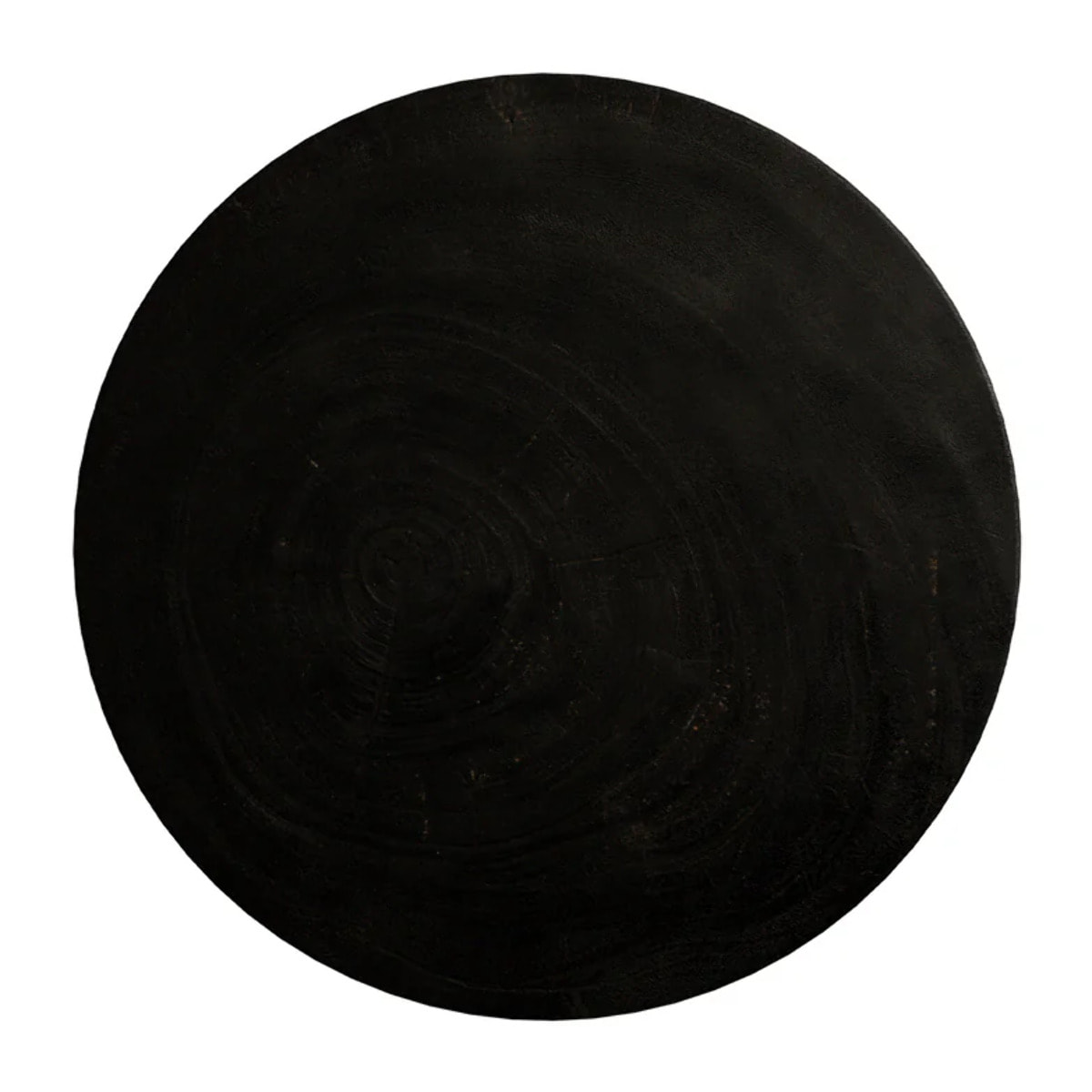 Table d'appoint noire en bois de suar D40 cm - Lowa