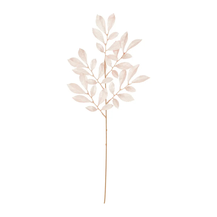 Branche feuille métal rose 75cm