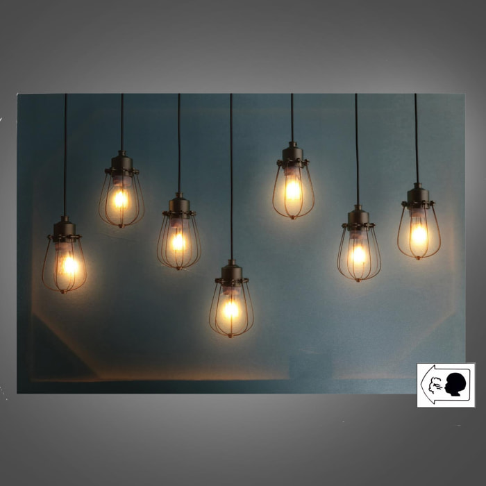 Quadro con led lampadine cm60x40x1,8