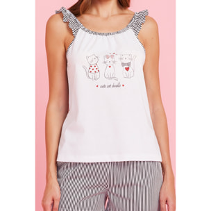 Pigiama donna cotone cute cats Noidinotte