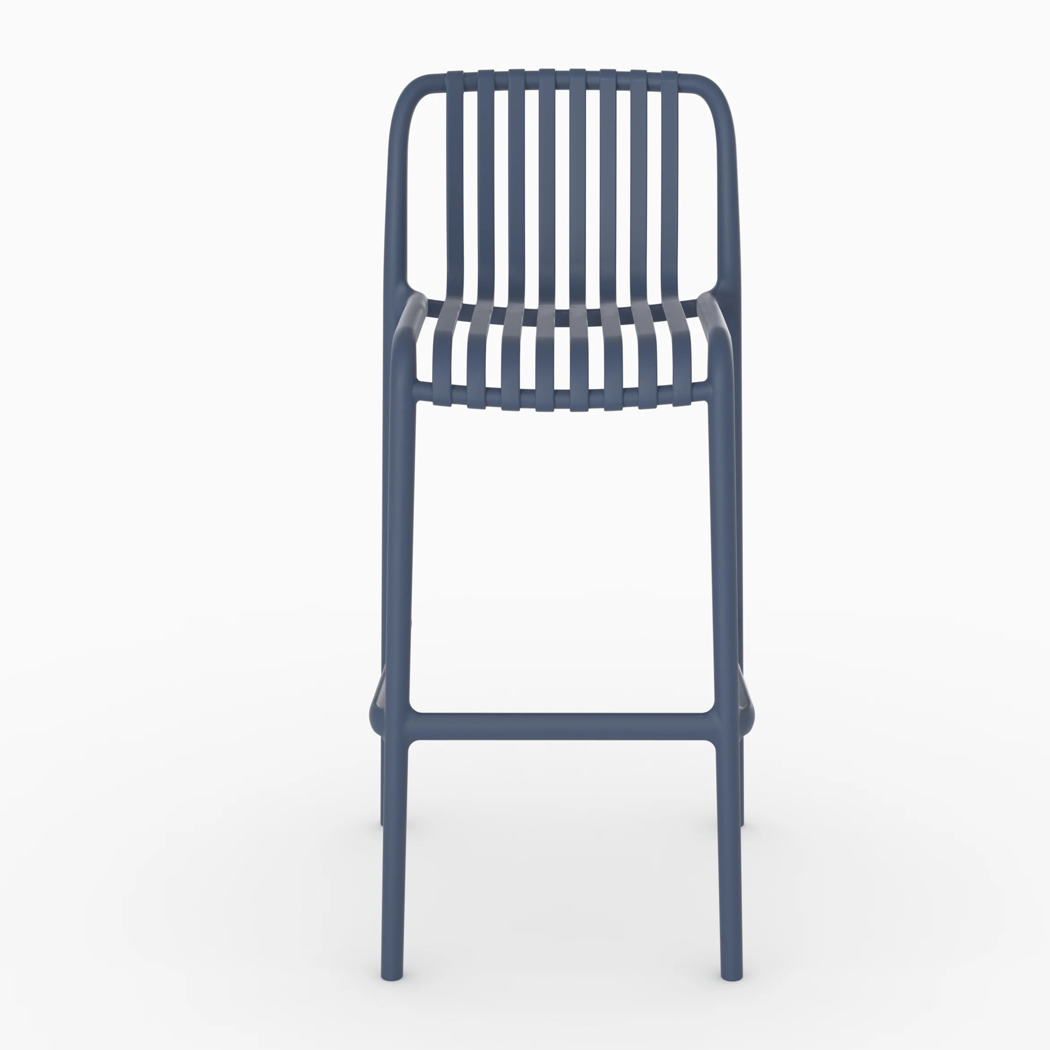 Lot de 2 chaises de bar de jardin 76 cm en plastique bleu marine - Duli