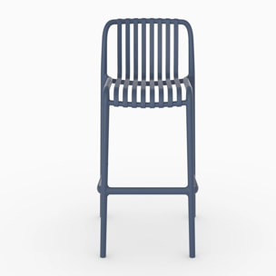 Lot de 2 chaises de bar de jardin 76 cm en plastique bleu marine - Duli