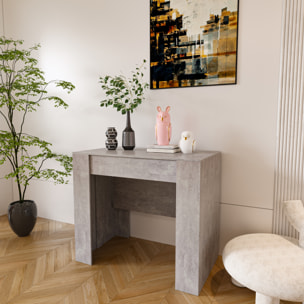 Tavolo Consolle Allungabile Oslo Fino A 2.37 Metri Tavolo 10 Posti Salvaspazio Design Moderno Consolle per Casa Ufficio 78 x 51 x 90 cm Grigio Cemento