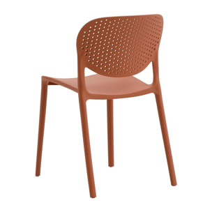Set di 4 sedie MAIORCA in polipropilene terracotta, impilabili
