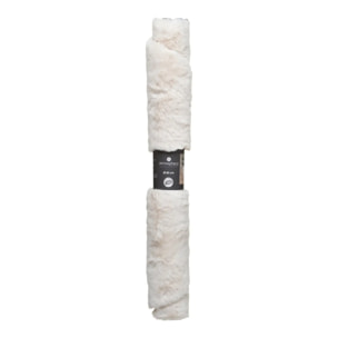 Tapis "Couka" effet fourrure blanc ivoire D80cm