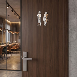 Stickers miroirs figures WC homme - femme