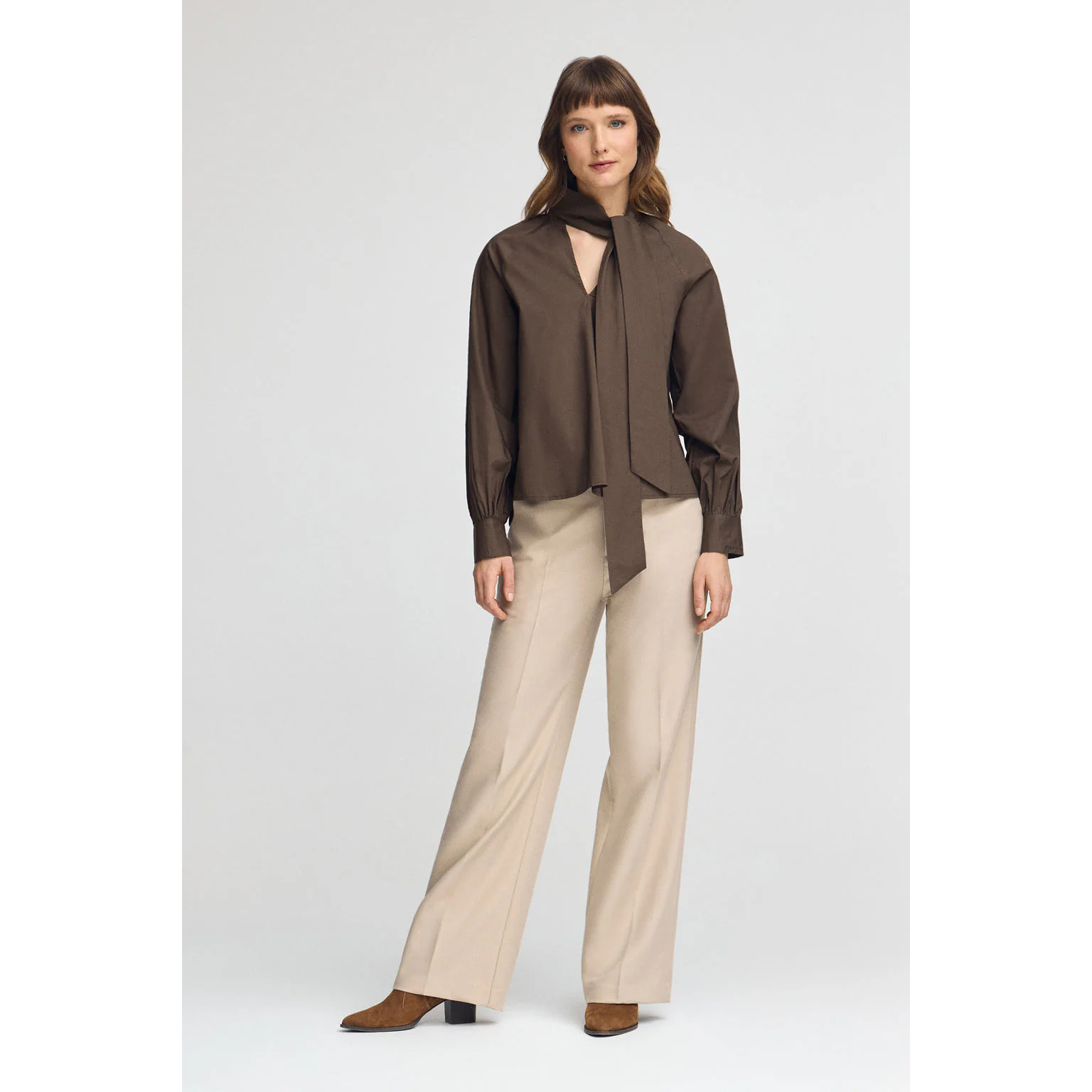 Blusa color cioccolato Catalina