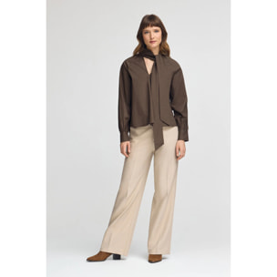 Blusa color cioccolato Catalina