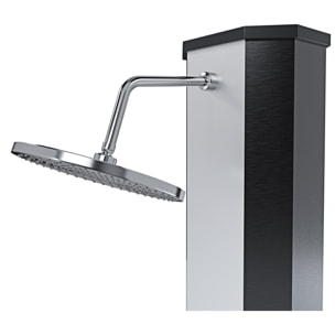 Doccia Solare 35 Litri 220 Cm Per Giardino Piscina Soffione Cromato Getto A Pioggia Con Regolatore Temperatura E Doccetta Per Piedi Attacco Per Tubo
