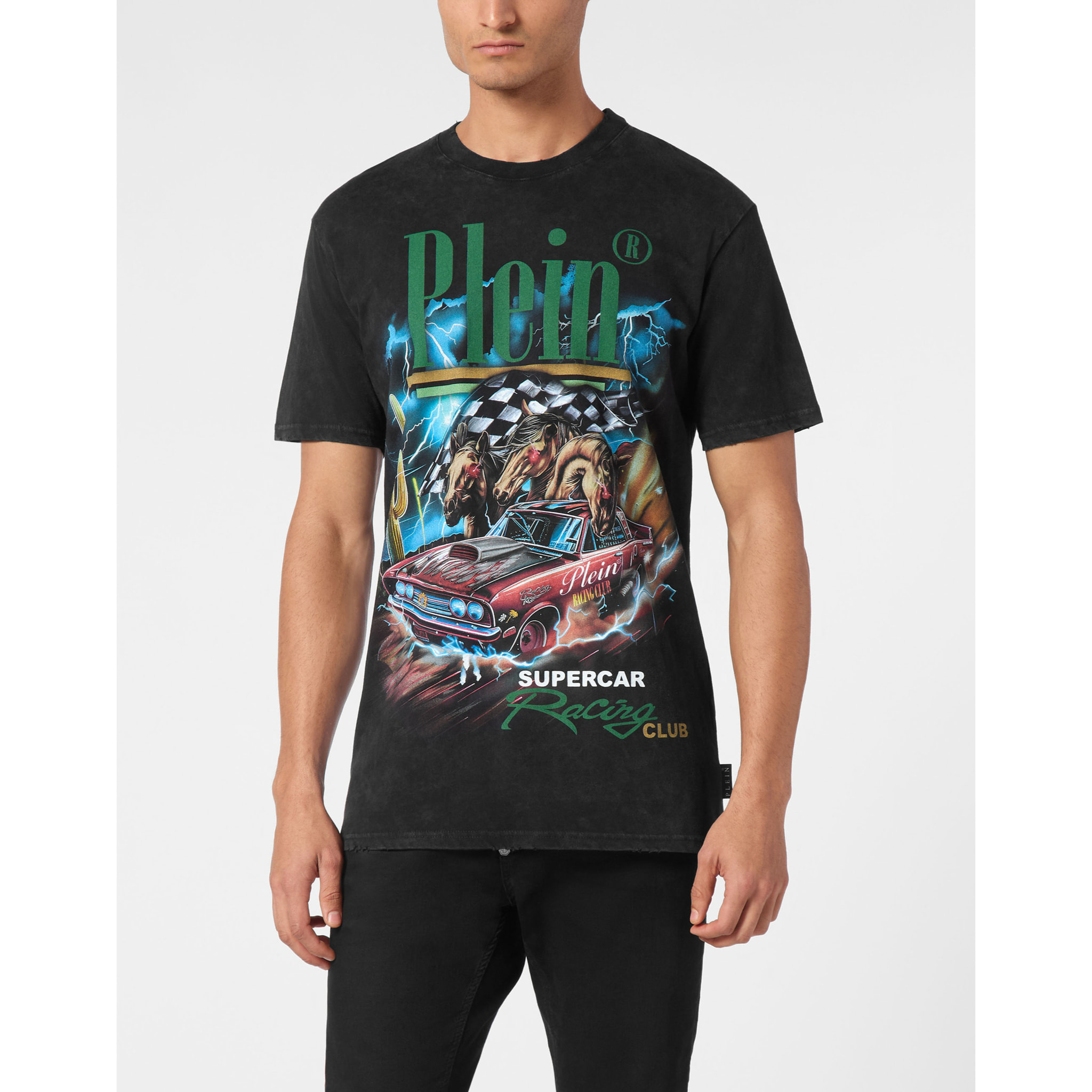 PHILIPP PLEIN T-Shirt Round Neck RACING