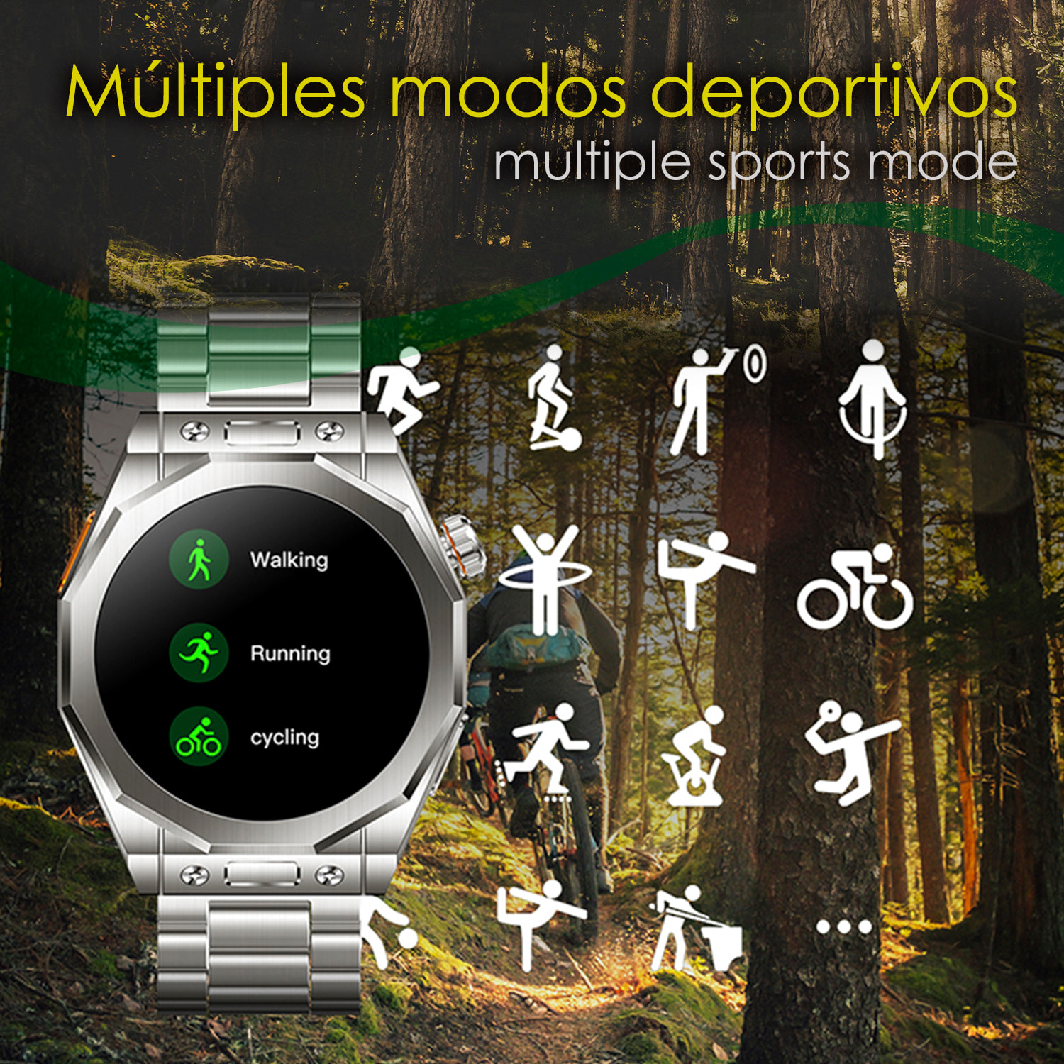 DAM Smartwatch Z83 Max triple pulsera. Pantalla AMOLED, split screen, llamadas BT. Temperatura, tensión, etc. Modos deportivos. 4,4x1,27x5,5 Cm. Color: Negro