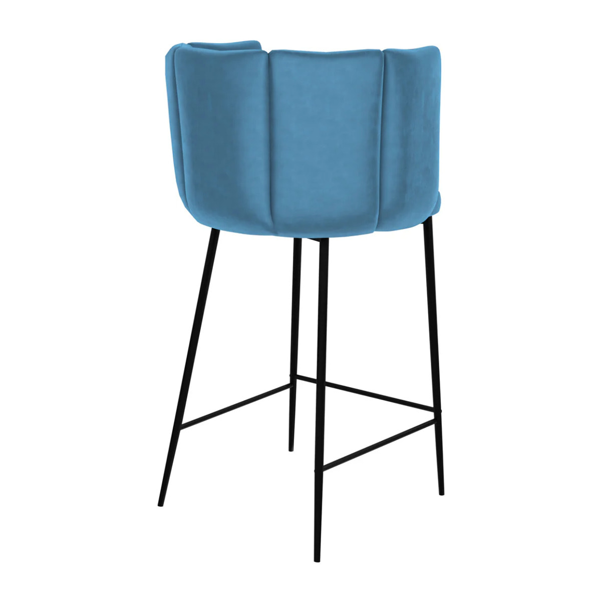 Lot de 2 chaises pour îlot central 67 cm en velours bleu - Rosy