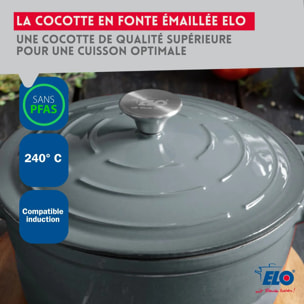 Cocotte 26 cm en fonte émaillée gris classique 4.5 L Elo