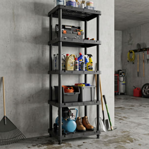 Titan X - Scaffale Modulare 5 Ripiani 90x45xH185 cm in Resina Nero