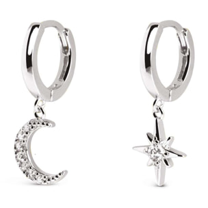 Pendientes Polar Moon Spark Plata