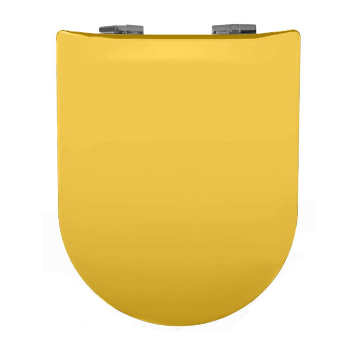 Abattant uni wood slim double avec descente assistée - Jaune