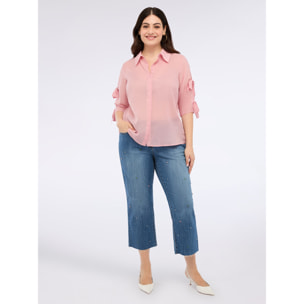 Fiorella Rubino - Camicia in cotone con fiocchi sulle maniche - Rosa