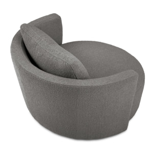 Fauteuil pivotant "Adam" bouclé gris foncé