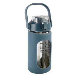 Bouteille en verre et silicone avec paille et housse 1L