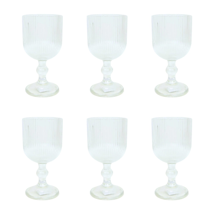Lot de 6 verres à pied, AZULI