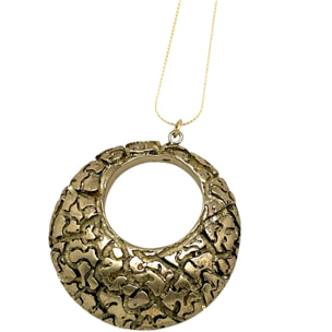 Collar largo Dentro del Laberinto resina dorado y latón chapado dorado