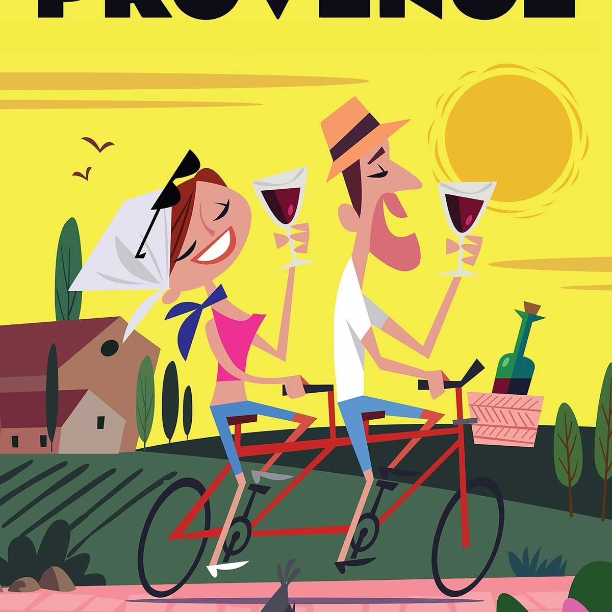 Affiche ViVe la ProVence Affiche sous cadre noir