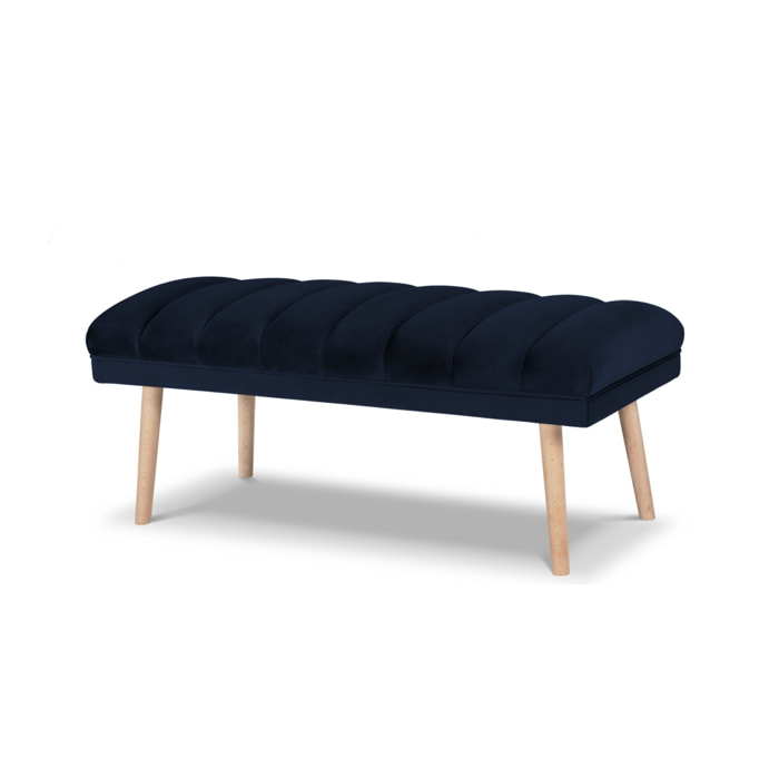 Banc "Frison" 2 places en velours bleu roi