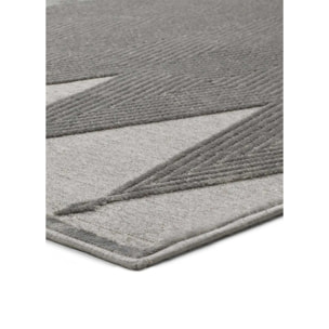 FARASHE Alfombra étnica de pelo corto gris, varias medidas disponibles.