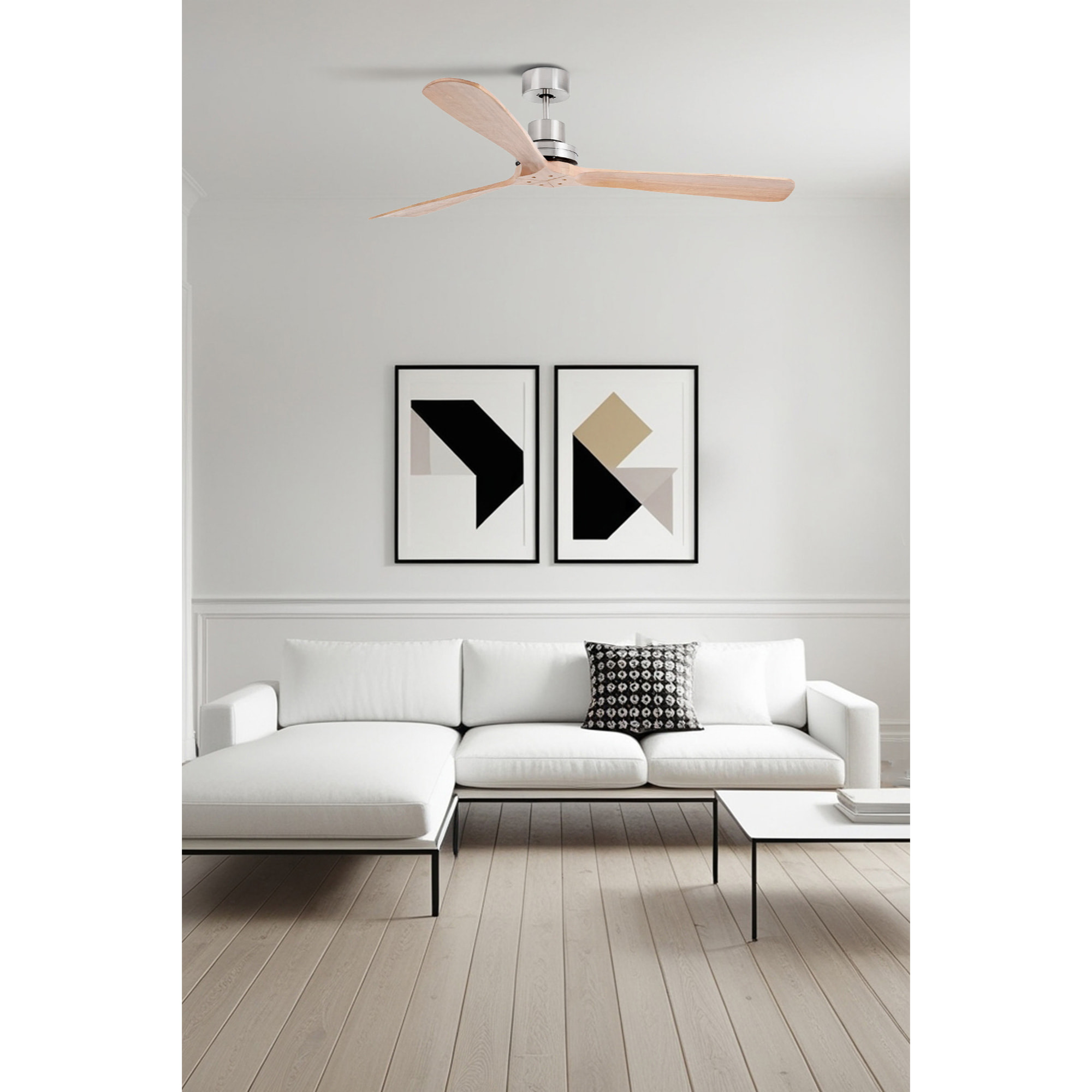LANTAU XL Ventilateur de plafond nickel mat/pin TUYA