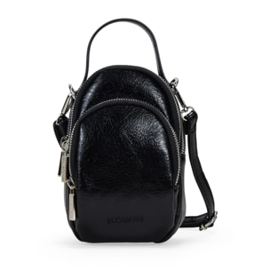 Bolso para móvil negro con cremallera