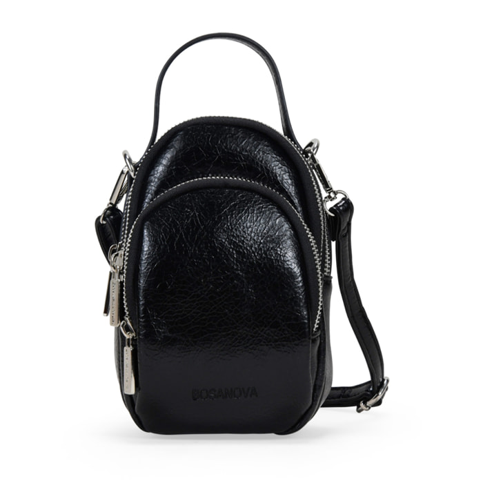 Bolso para móvil negro con cremallera