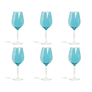 Set de 6 verres à vin Excelsa – Color Wine, Verre Bleu 50 cl