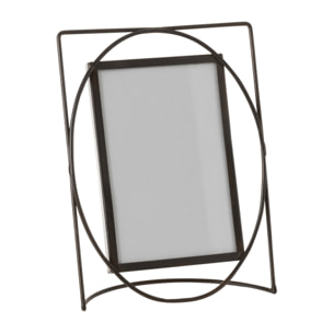 J-Line cadre photo Rectangle - métal/verre - brun foncé - small