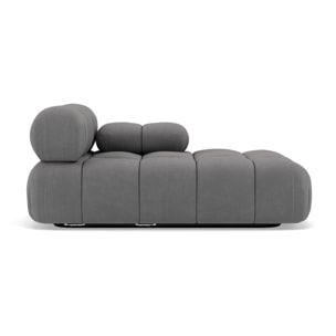 Ruby - module d'assise méridienne droite en velours texturé - Gris