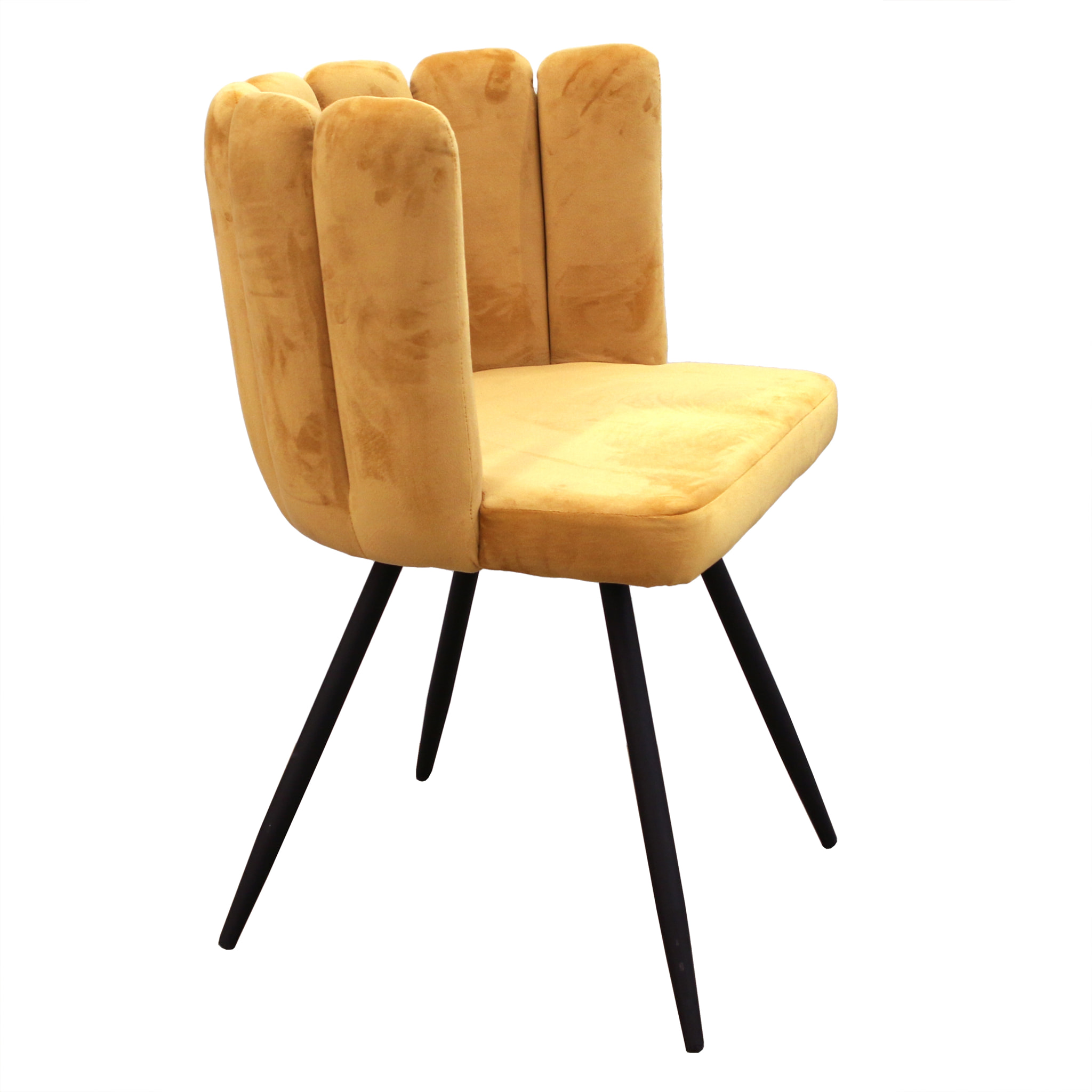 Chaise Ariel Velours Jaune - Lot de 2