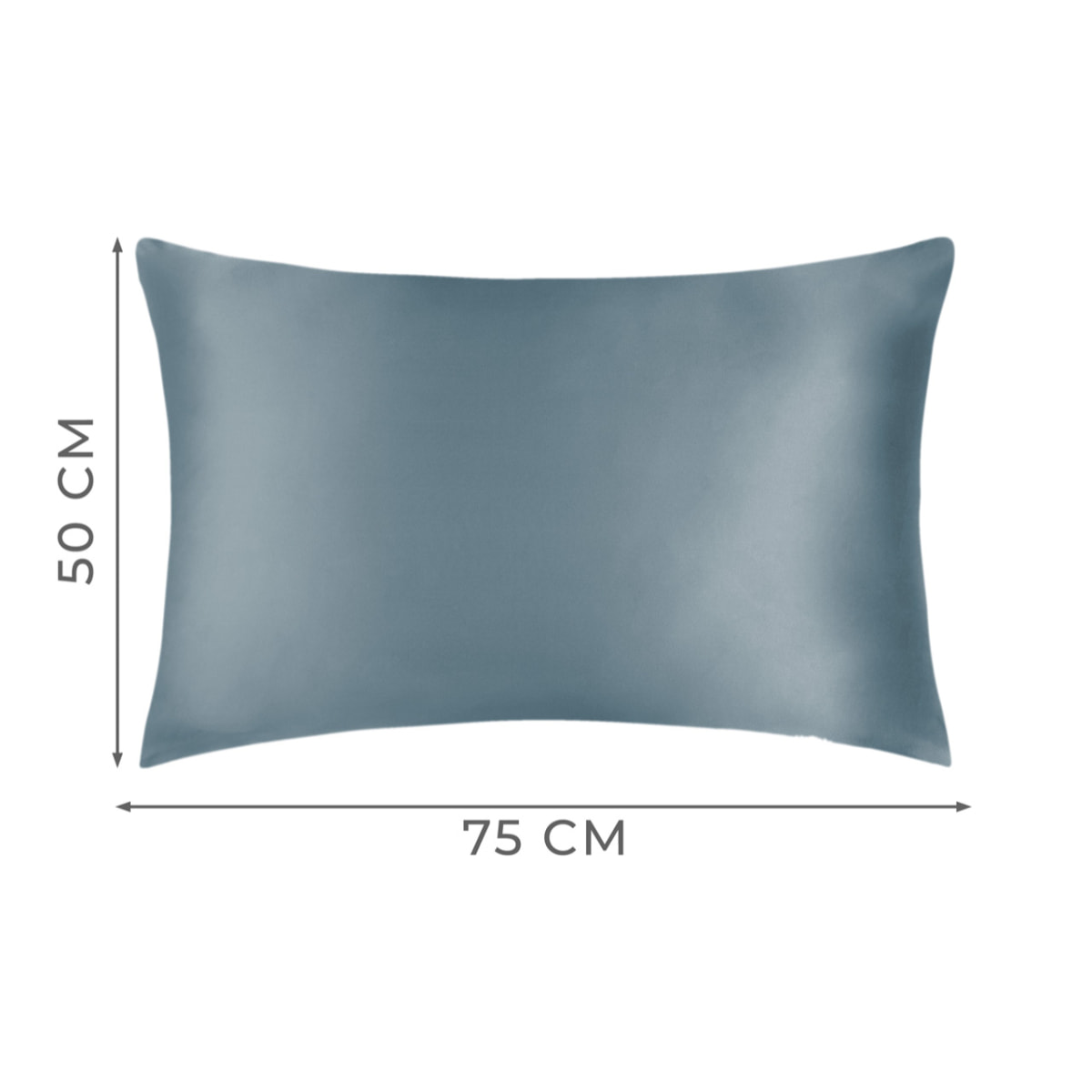 Federa Cuscino Letto Con Zip E Scrunchies Elastico Capelli 100% Seta Tinta Unita Azzurro