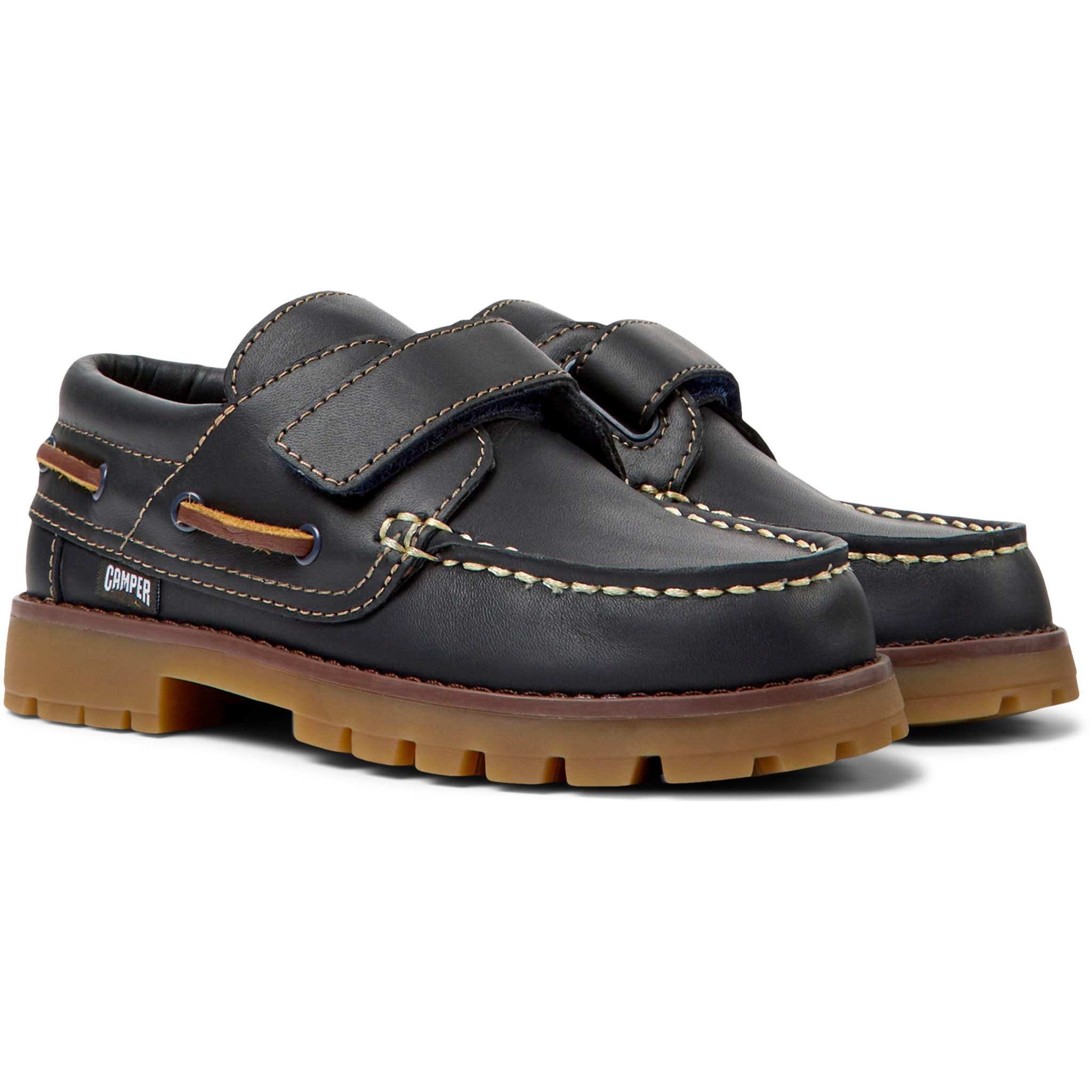Zapatos de cordones - CAMPER Compas - Marron - Cuero liso