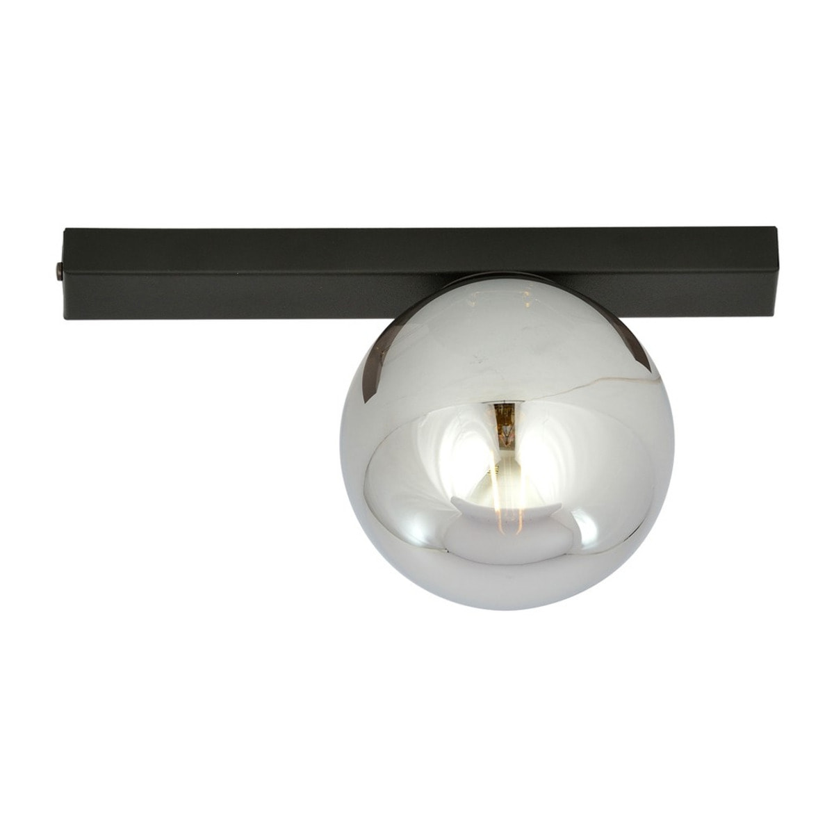 Lampada da soffitto Fit in acciaio nero opaco e vetro grafite