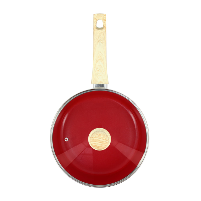 Sauteuse en revêtement céramique 24cm rouge - tous feux COLORAMA