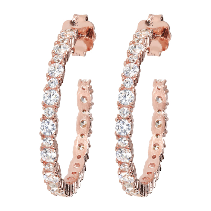 Orecchini a Cerchio con Cubic Zirconia Alternate