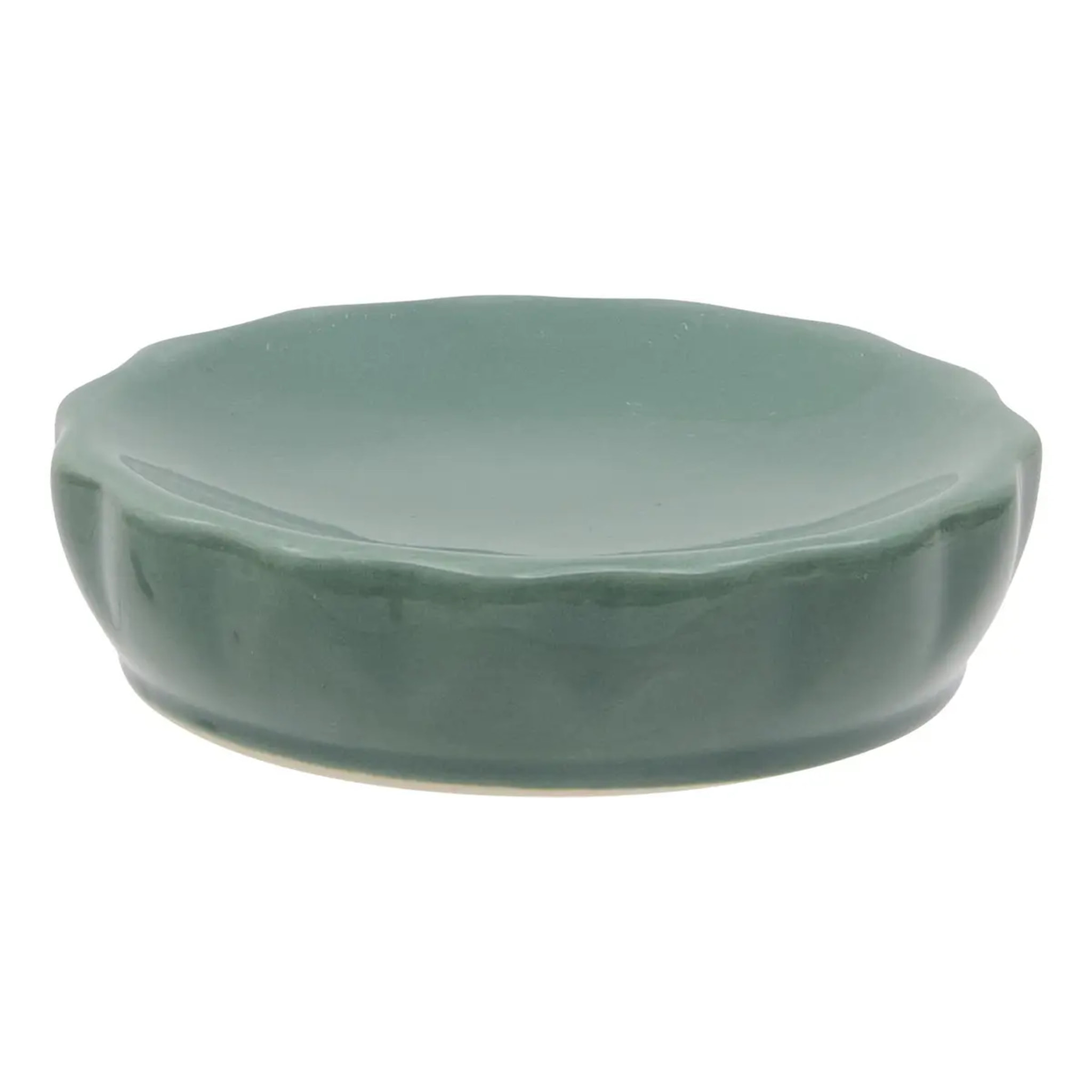 Porte-savon Colorama en céramique D.11cm vert ficus