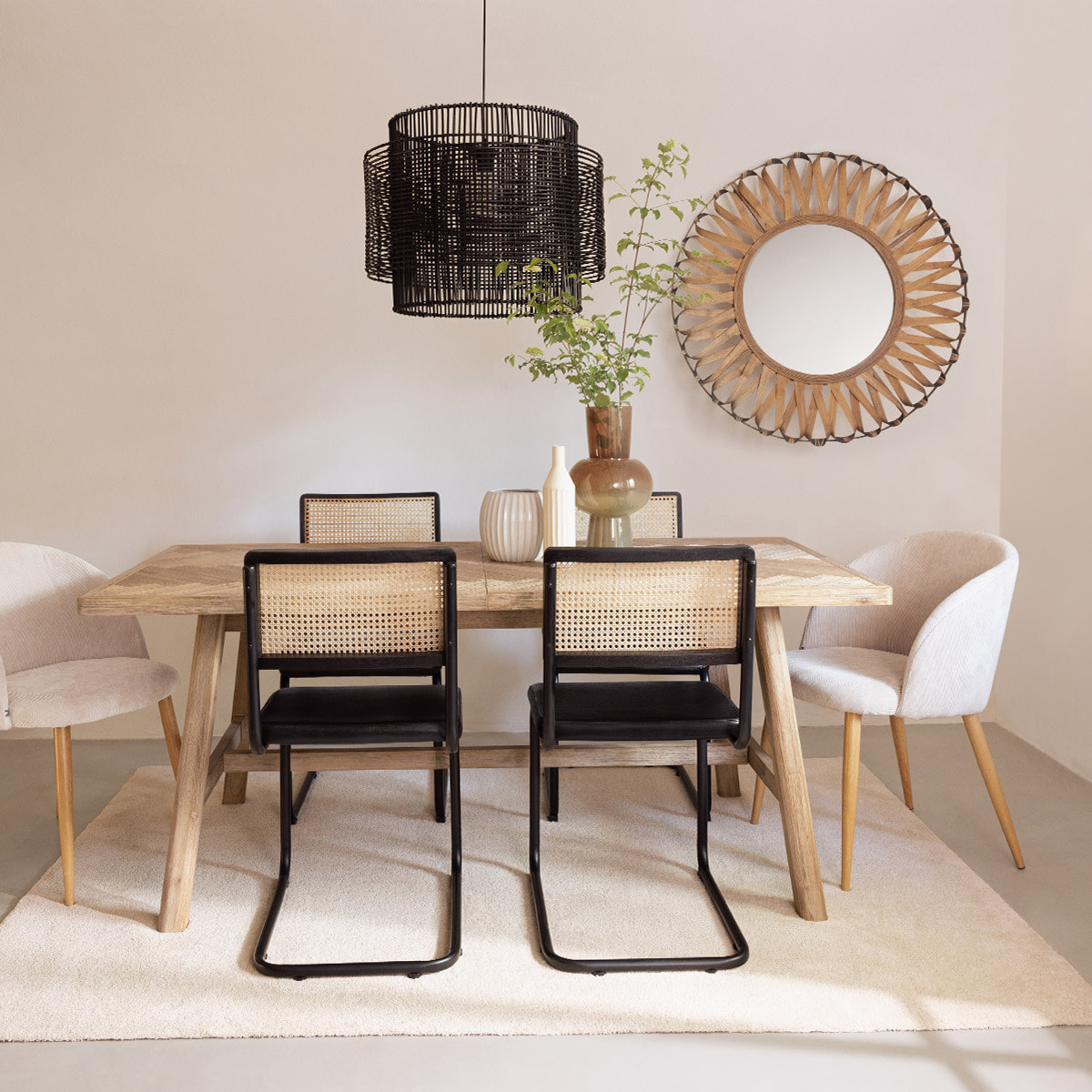 Table à manger extensible "Aeris" acacia L180-220cm