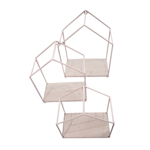 Etagere Maison Filaire Rose X3