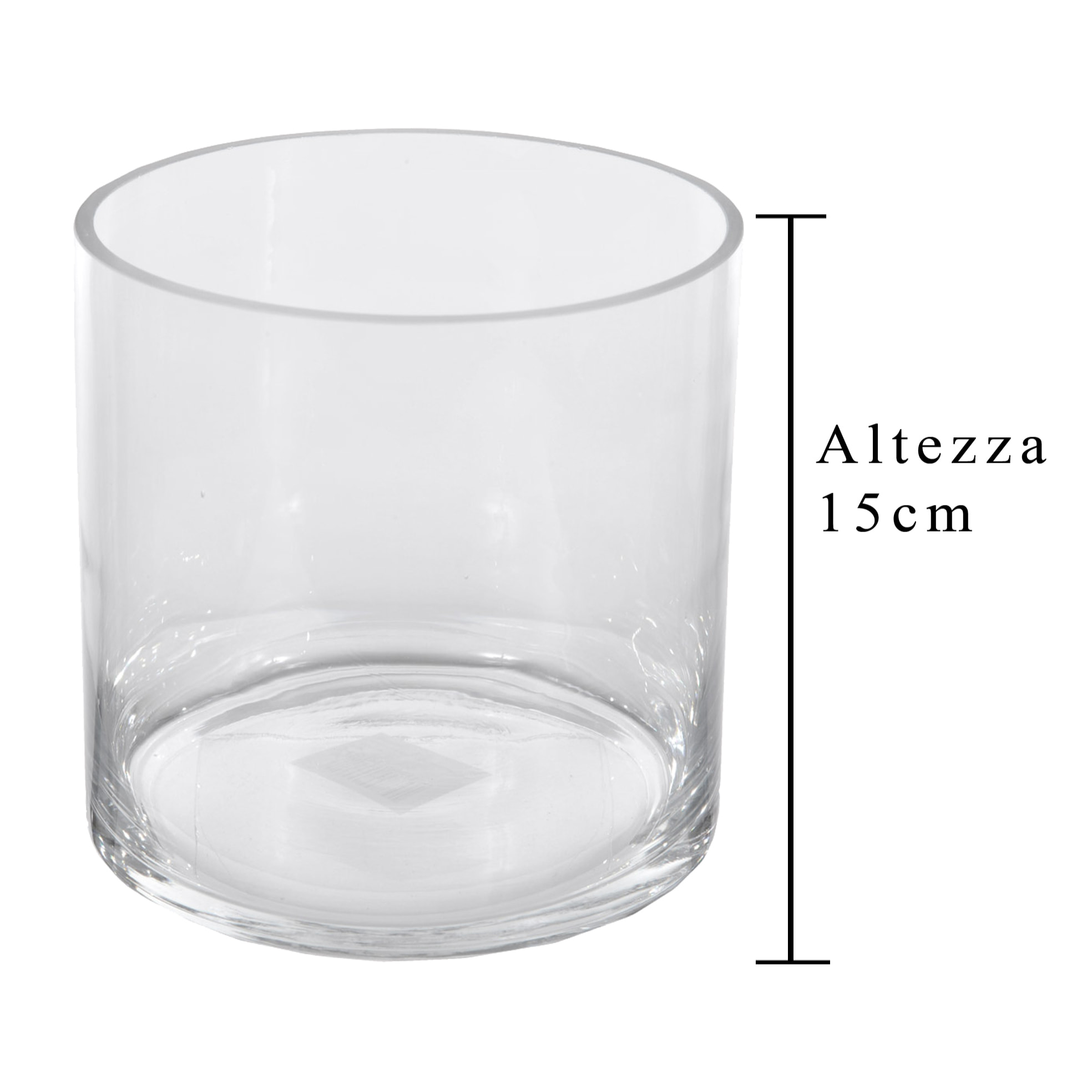 Vaso A Forma Di Cilindro In Vetro. Misure 15X15 Cm - Pezzi 3 - 15X15X15cm - Colore: Incolore - Bianchi Dino - Decori Casa E Complementi