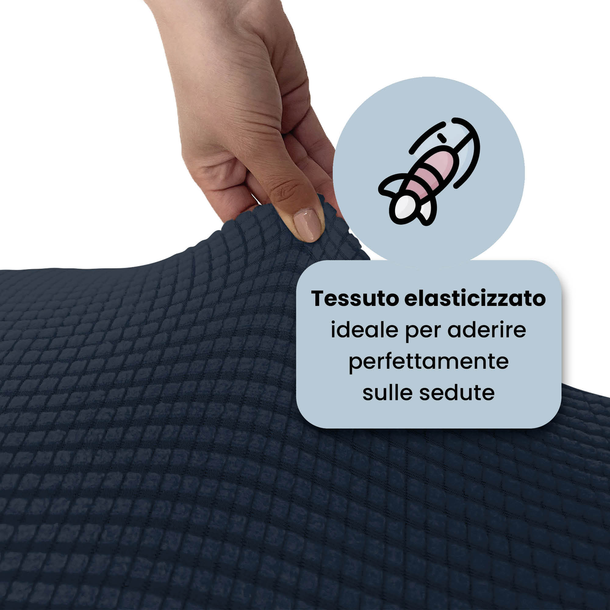 COPPIA VESTISEDIA CON SCHIENALE LESLIE, Microfibra/Elastan - BLU SCURO